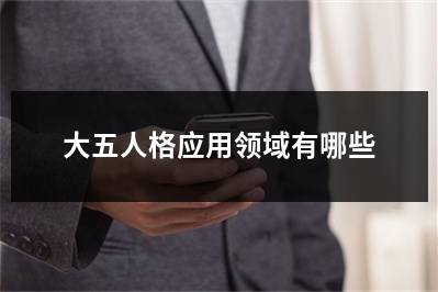 大五人格应用领域有哪些